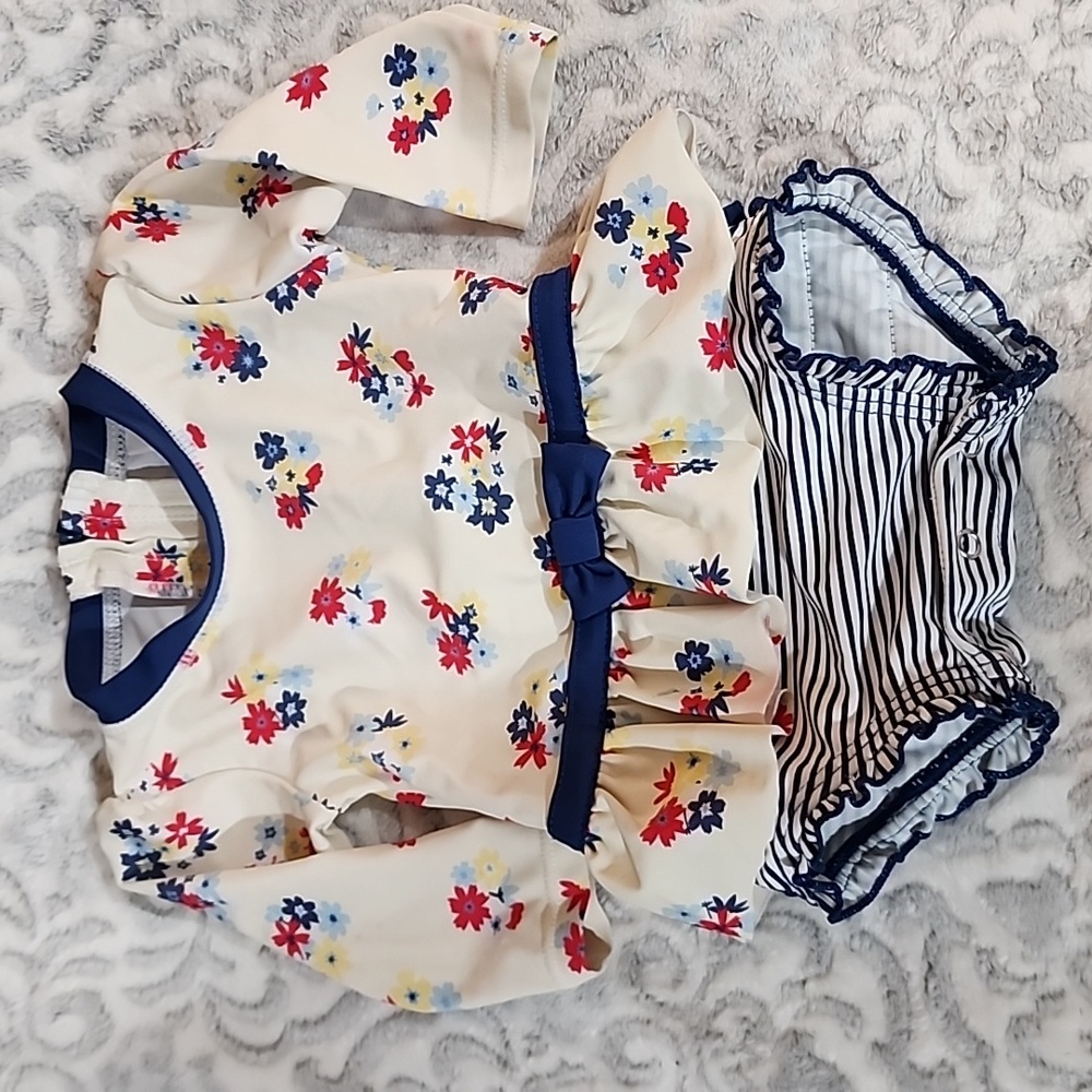 Two Ruffle Butts Infant Swimsuits 3-6 months - Picture 7 of 9